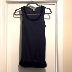 ISABELLA RODRIGUEZ Navy Tank TOP with NAVY Fringe